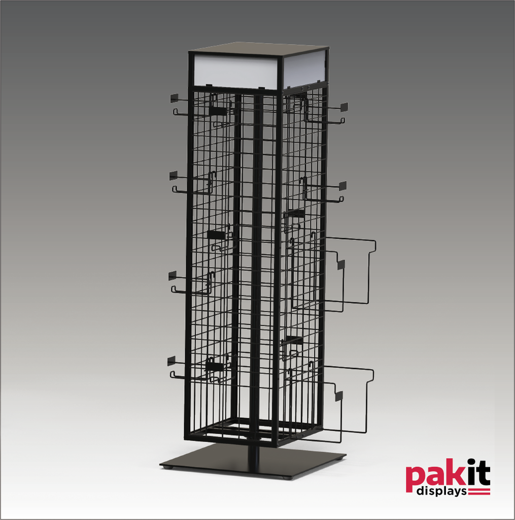 REUSABLE BAG RACK SPINNER-1 PER CARTON-BLACK POWDER COATED FINISH