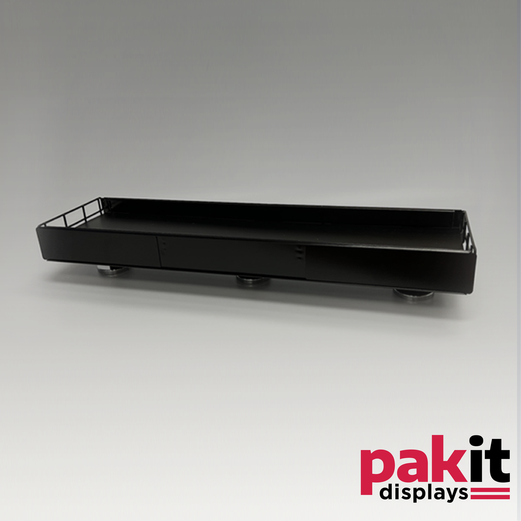 EXPANDABLE PEDESTAL SHELF 1 PER CARTON BLACK POWDER COAT